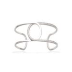 Bracelet manchette argent double boucles