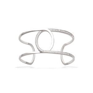 Bracelet manchette argent double boucles