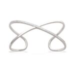 Bracelet manchette argent croisé