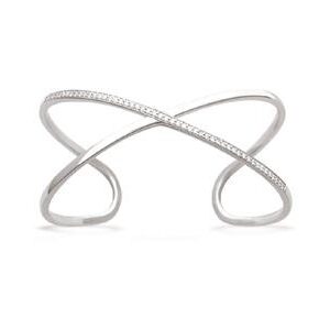 Bracelet manchette argent croisé