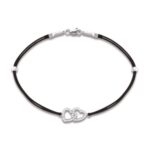 Bracelet cordon noir Or gris 18k