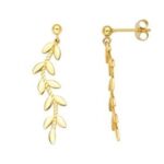 Boucles d'oreilles or feuilles