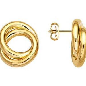 Boucles d'oreilles or doubles cercles