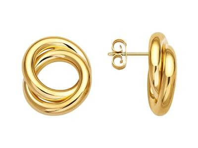 Boucles d'oreilles or doubles cercles