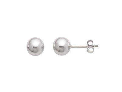 Boucles d'oreilles or blanc boules