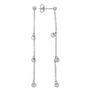 Boucles d'oreilles or blanc pastilles