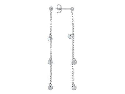 Boucles d'oreilles or blanc pastilles