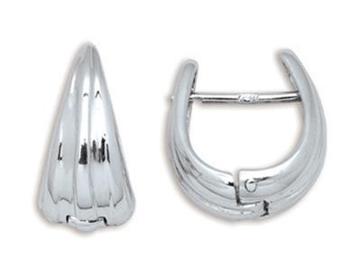 Boucles d'oreilles or blanc ovale