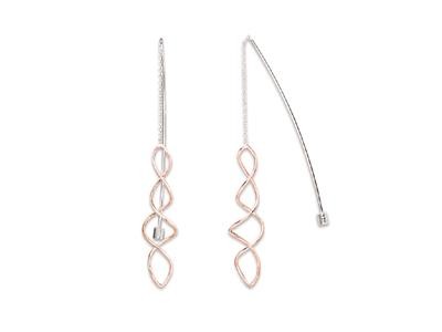 Pendantes argent plaqué rose