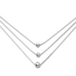 Collier 3 rangs argent boules