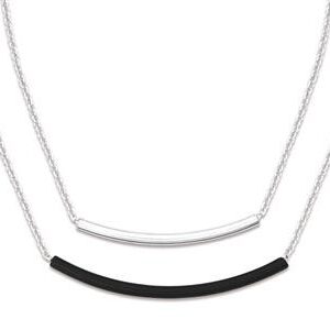Collier 2 rangs argent rhodié