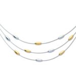 Collier 3 rangs argent rhodié multi couleur