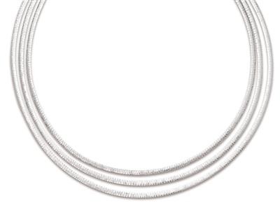 Collier 3 rangs argent rhodié
