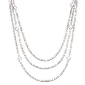 Collier 3 rangs argent pop corn