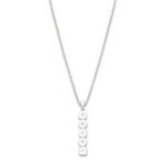 Collier sautoir  pastilles ovales argent rhodié