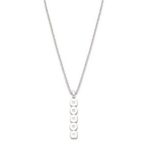 Collier sautoir  pastilles ovales argent rhodié