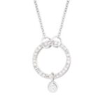 Collier or blanc diamant cercle