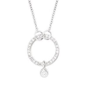 Collier or blanc diamant cercle