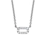 Collier or blanc diamant pendentif rectangle