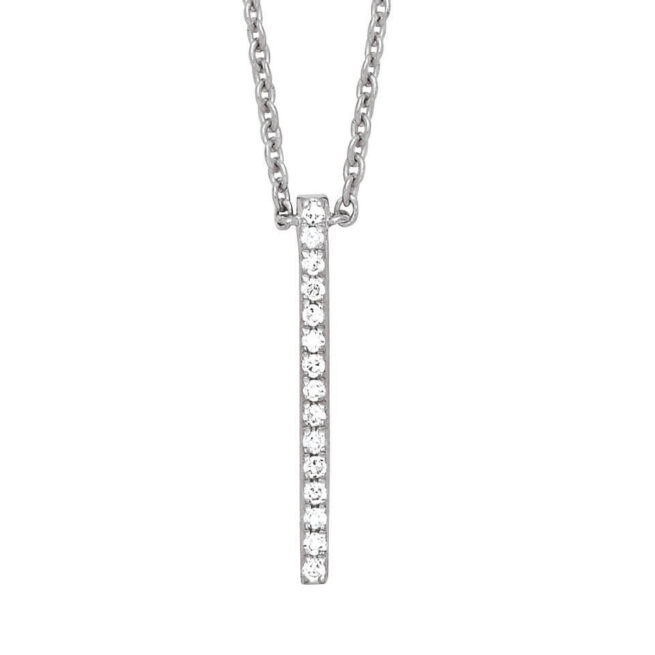 sautoir diamant et or blanc ligne