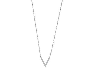 Chaine or blanc motif V