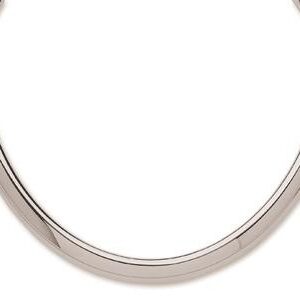 Collier or blanc femme rigide