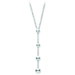 Sautoir or blanc boules forme Y