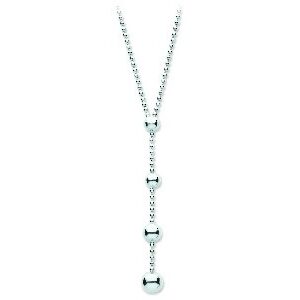 Sautoir or blanc boules forme Y