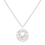 Collier argent cercle géométrique
