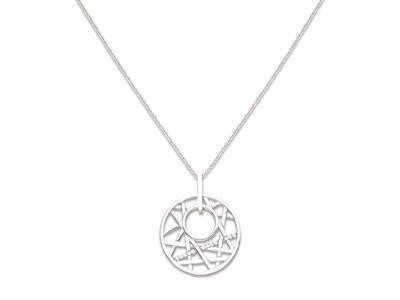 Collier argent cercle géométrique