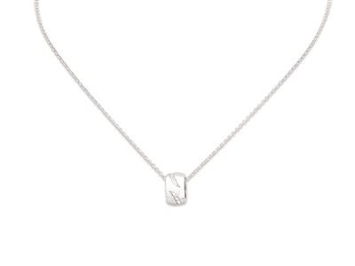 Collier en argent femme motif virgule