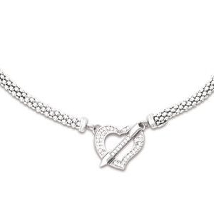 Collier argent cœur et flèche