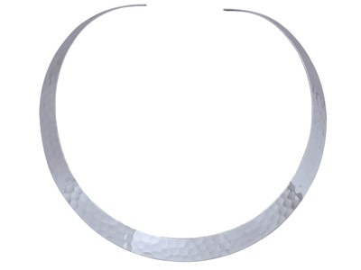 Collier argent rigide plat