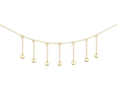 Ras de cou or jaune 18 carats  pastilles - 42cm