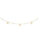 Ras de cou or jaune 18 carats  cinq étoiles  - 42cm