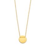 Collier pendentif or jaune plaque ronde
