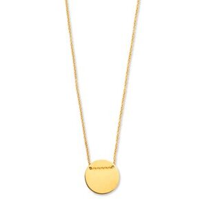 Collier pendentif or jaune plaque ronde