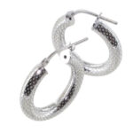 Créoles argent rhodié piquetée