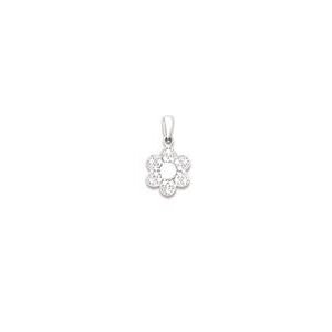 Pendentif argent rhodié fleur