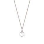Pendentif argent rhodié cube