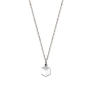 Pendentif argent rhodié cube