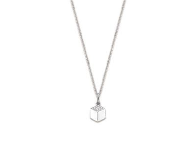 Pendentif argent rhodié cube