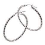 Créoles argent 30mm rhodié boules