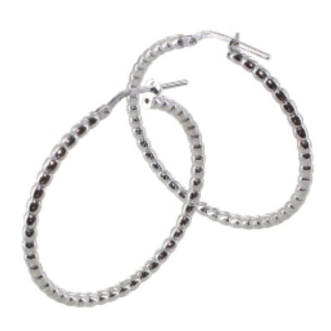 Créoles argent 30mm rhodié boules