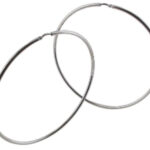 Créoles argent 70mm rhodié lisse