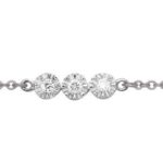 Bracelet or blanc diamants 3 pastilles