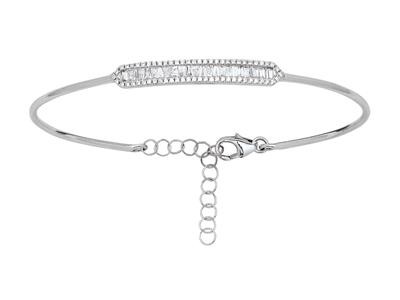 Bracelet jonc Or blanc et Diamant