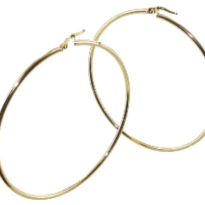 Créoles or 18 carats 60mm lisse