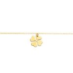chaine de cheville trefle Or jaune 18k