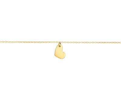 chaine de cheville coeur Or jaune 18k